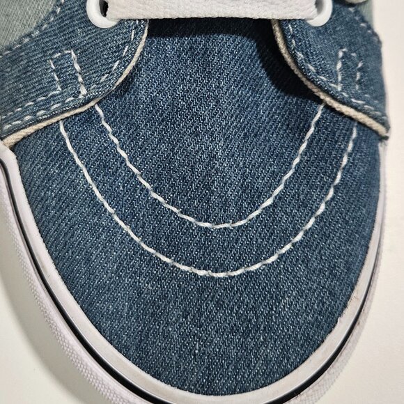 Vans Sk8-Mid Reissue Denim Two Tone Sneakers Women’s 10 Blue White - Picture 6 of 11